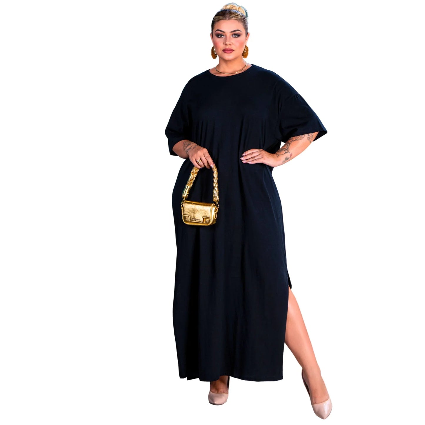 Vestido Longo Preto - Liso