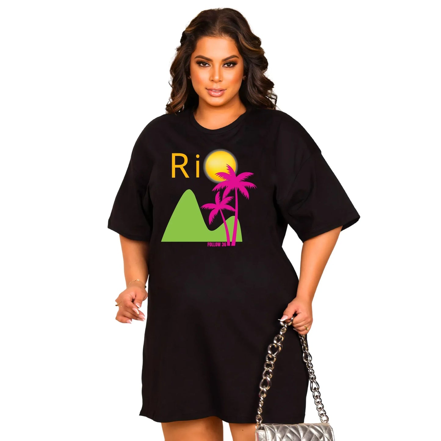 Vestido Curto Camisetão Preto - Rio Coqueiro