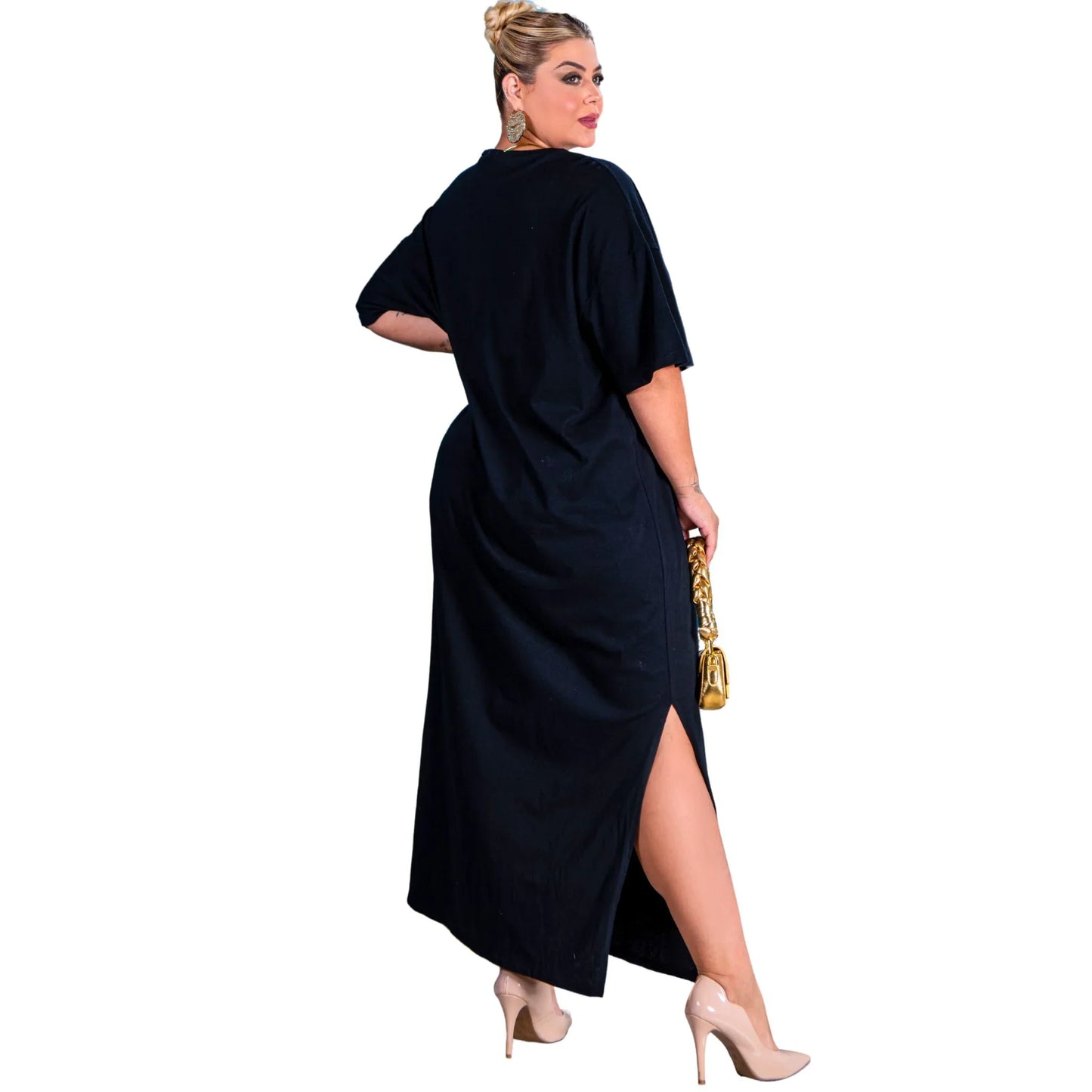Vestido Longo Preto - Liso