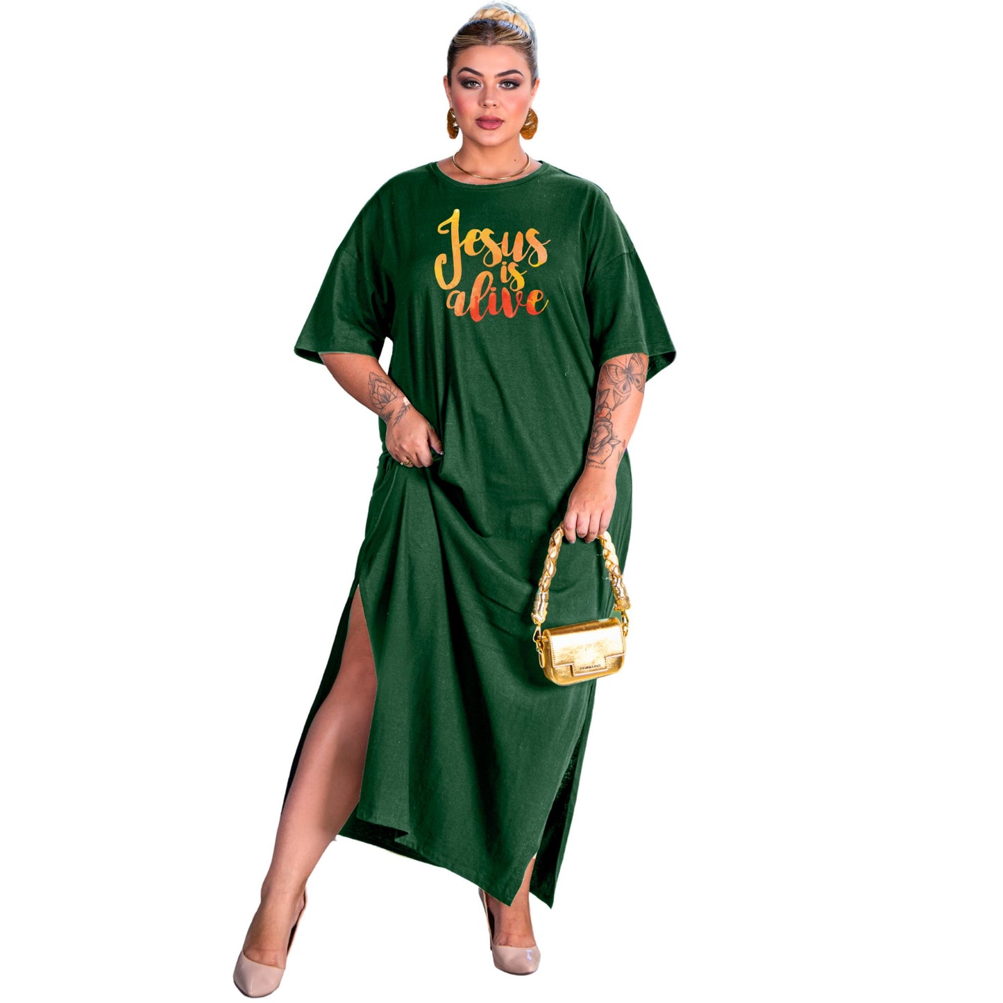 Vestido Longo Verde Escuro - Jesus