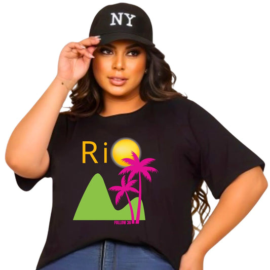 Camiseta Manga Curta Preto - Rio Coqueiro