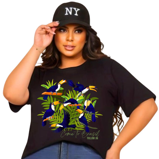 Camiseta  Manga Curta Preto - Família Tucano