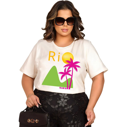 Camiseta Manga Curta Off-White - Rio Coqueiro