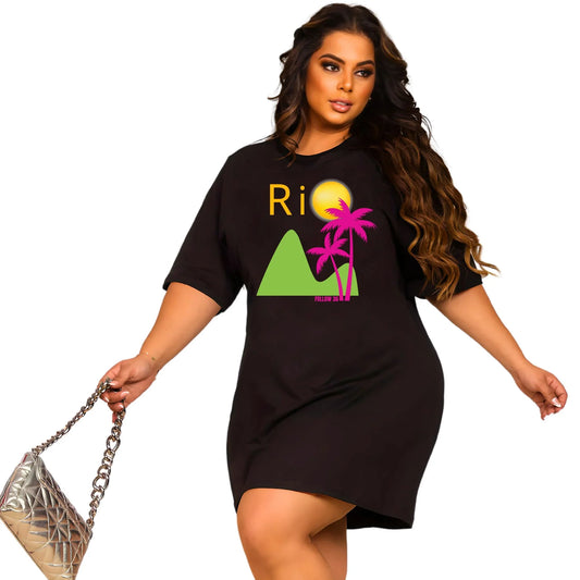 Vestido Curto Camisetão Preto - Rio Coqueiro