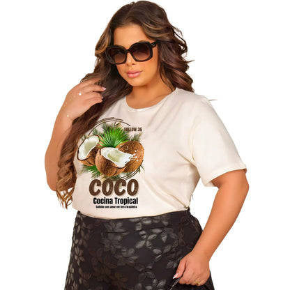 Camiseta Manga Curta Off-White - Coco