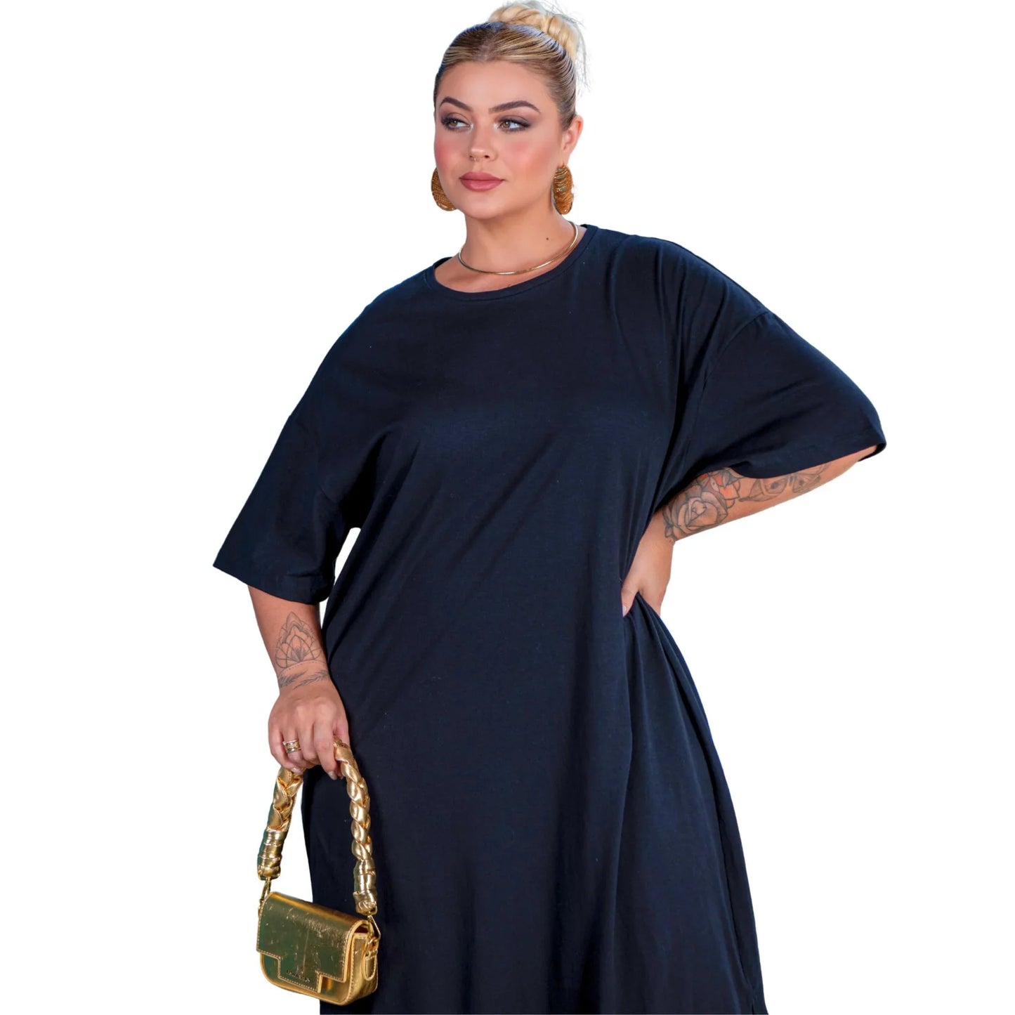 Vestido Longo Preto - Liso