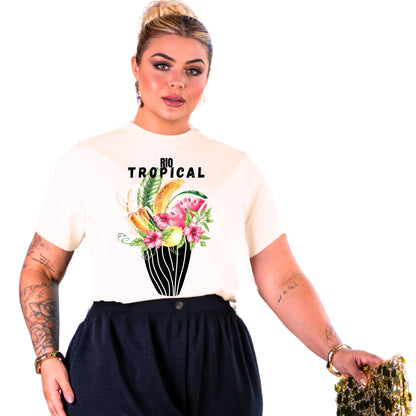 Camiseta Manga Curta Off-White - Rio Tropical