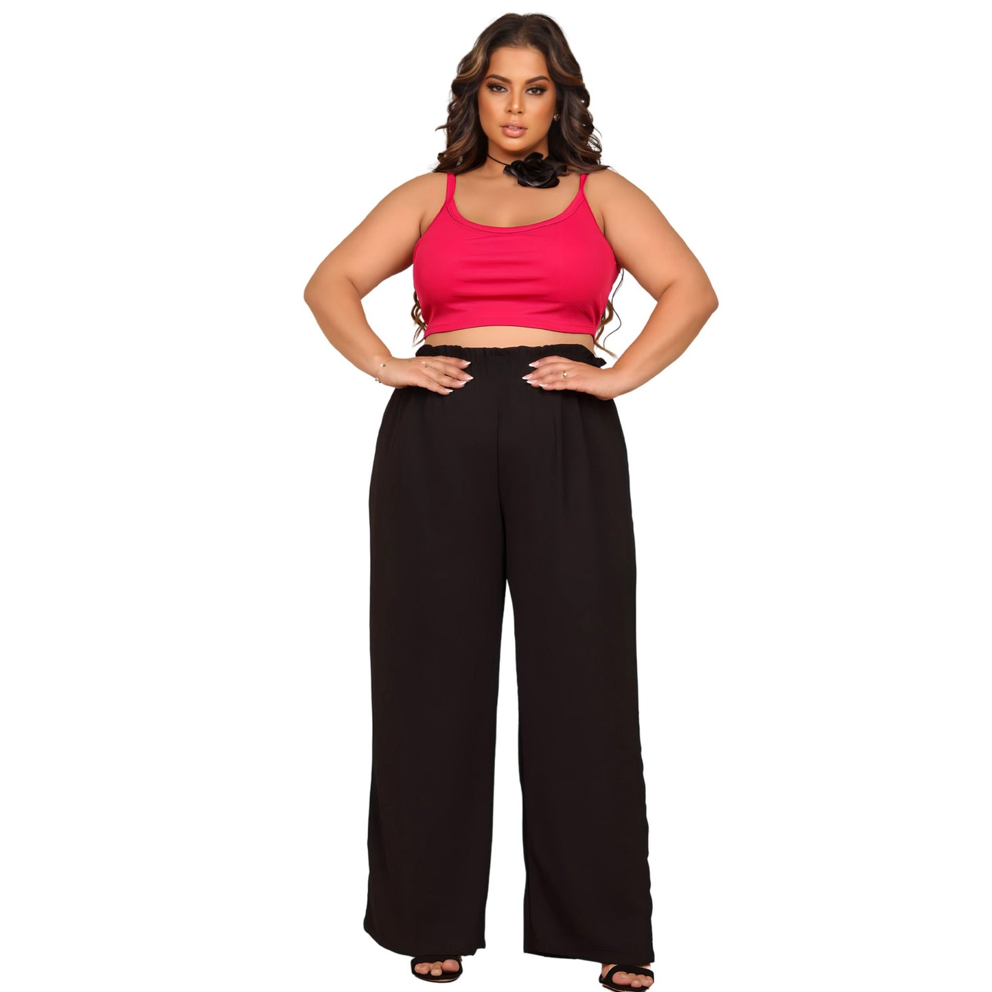 Pantalona Tecido Viscolycra Malha Premium - Preta