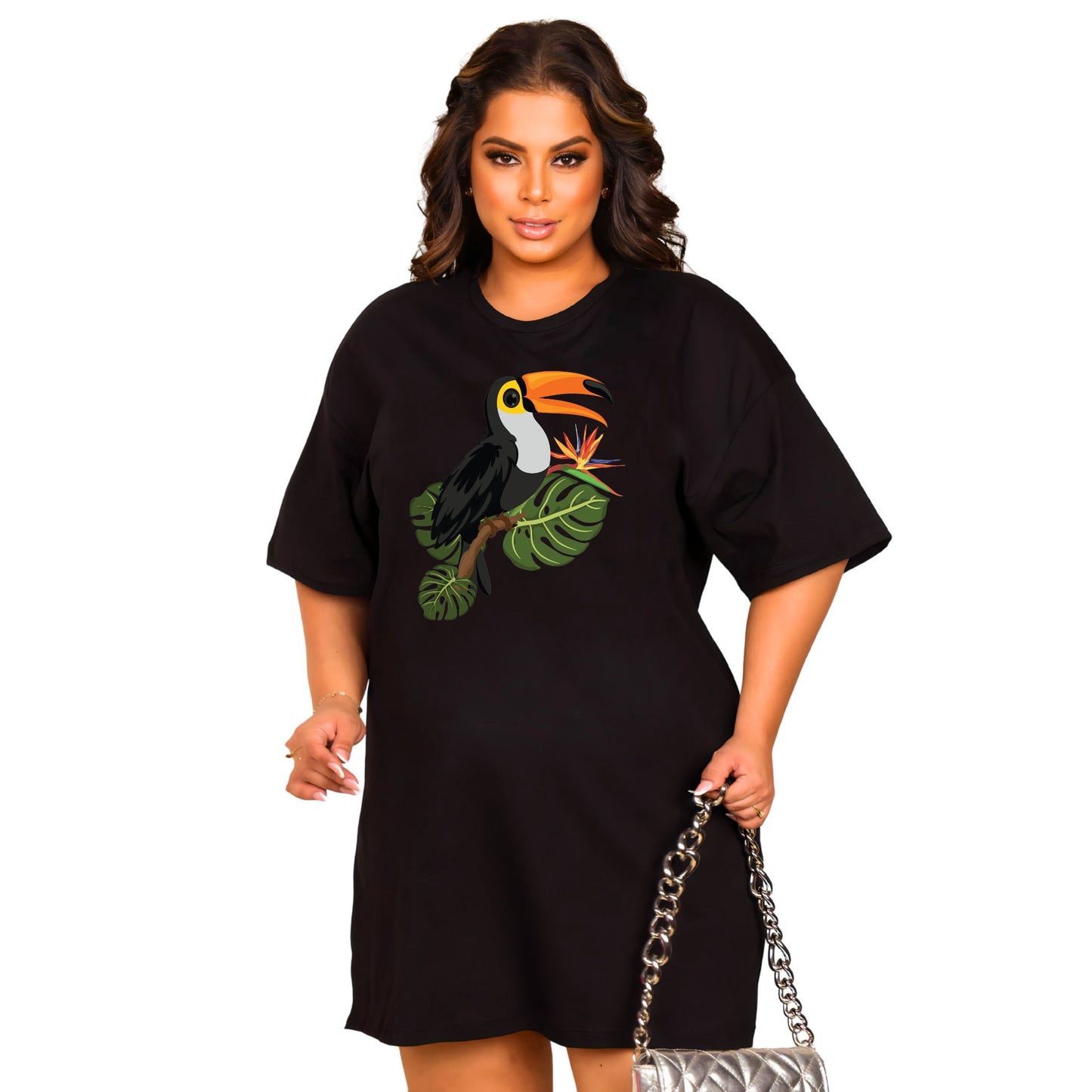 Vestido Curto Camisetão Preto - Tucano