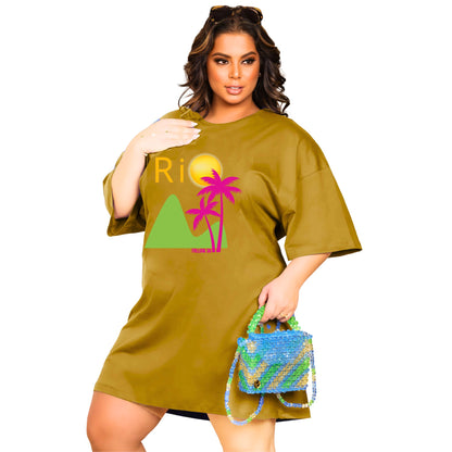 Vestido Curto Camisetão Bege - Rio Coqueiro