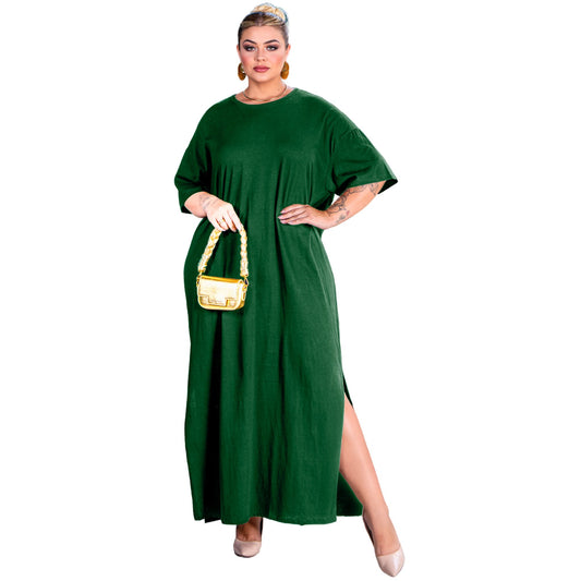Vestido Longo Verde Escuro - Liso