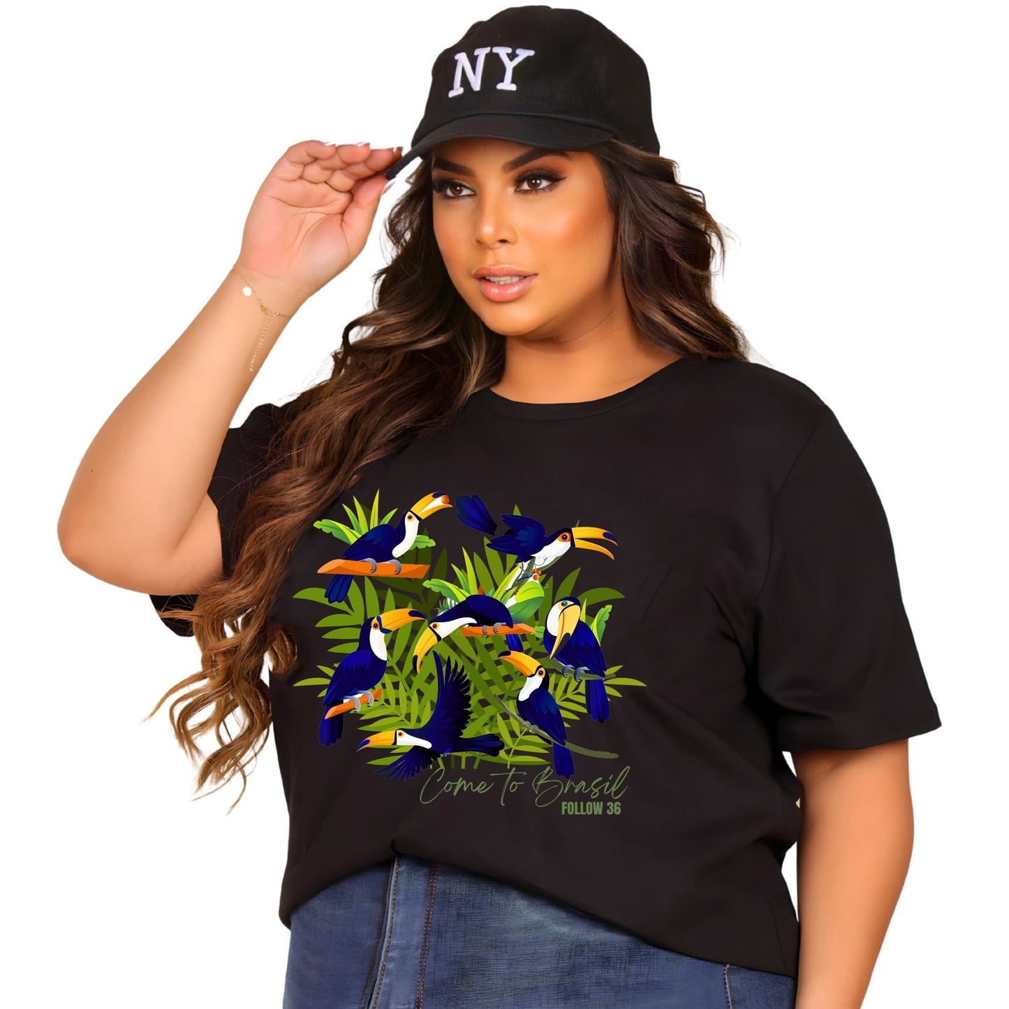Camiseta  Manga Curta Preto - Família Tucano