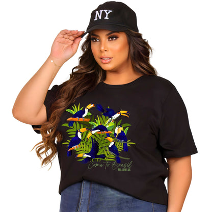 Camiseta  Manga Curta Preto - Família Tucano