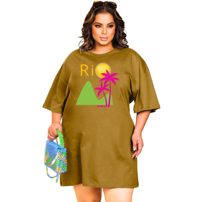 Vestido Curto Camisetão Bege - Rio Coqueiro