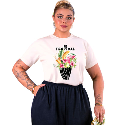 Camiseta Manga Curta Off-White - Rio Tropical