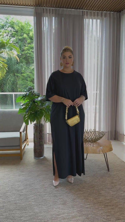 Vestido Longo Preto - Liso